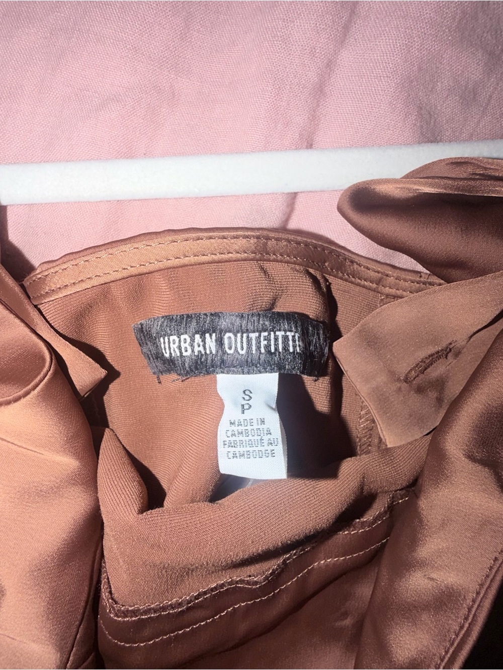 Urban Outfitters Rust-Brown Satin Slip Dress - Picture 4 of 4